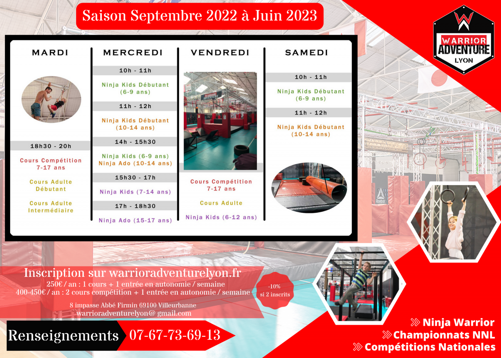 Les inscriptions pour l'école Ninja 2022-2023 sont ouvertes !