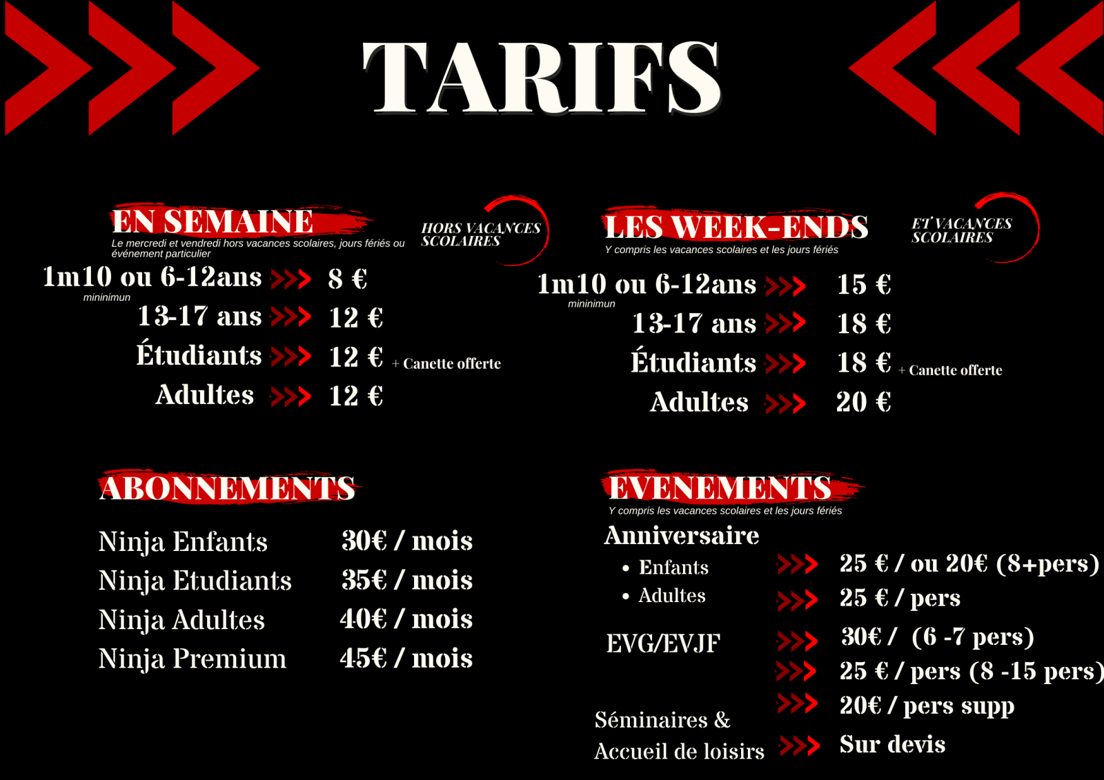 Tarifs et Abonnements de Warrior Adventure Lyon : Votre Expérience Ninja à Villeurbanne