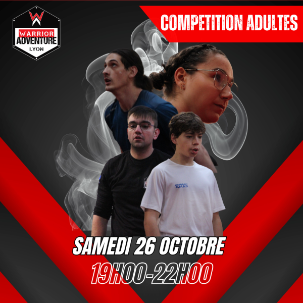 Compétition Ninja Adultes d'Octobre chez Warrior Adventure Lyon :